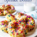 Donuts with colorful sprinkles.