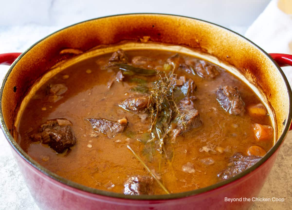 Short ribs in a rich broth.