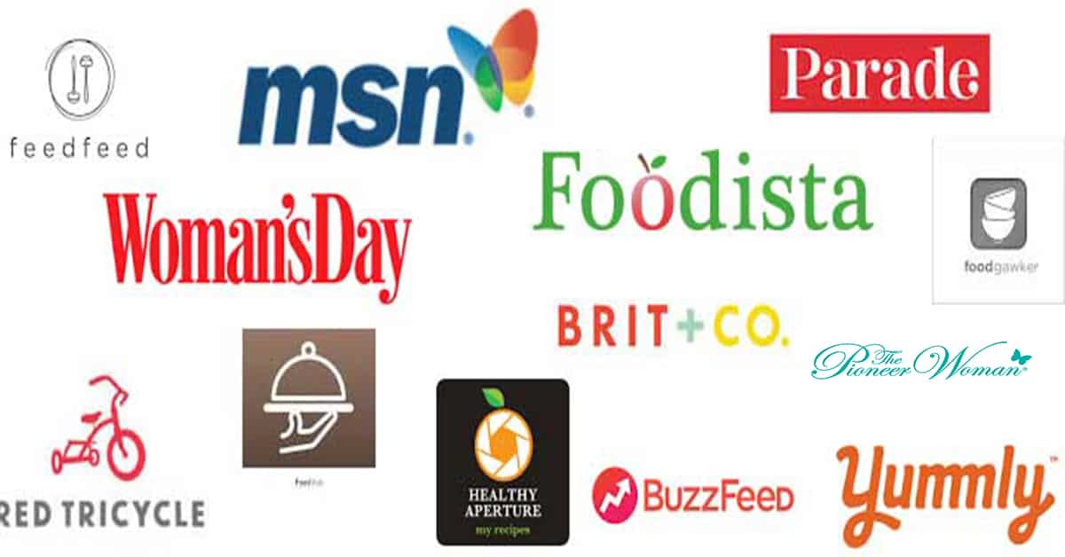 Logos from different food web sites.