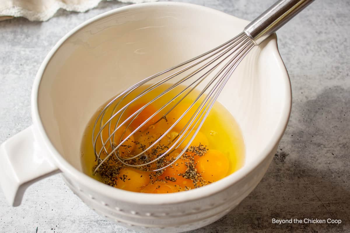 Eggs in a bowl.