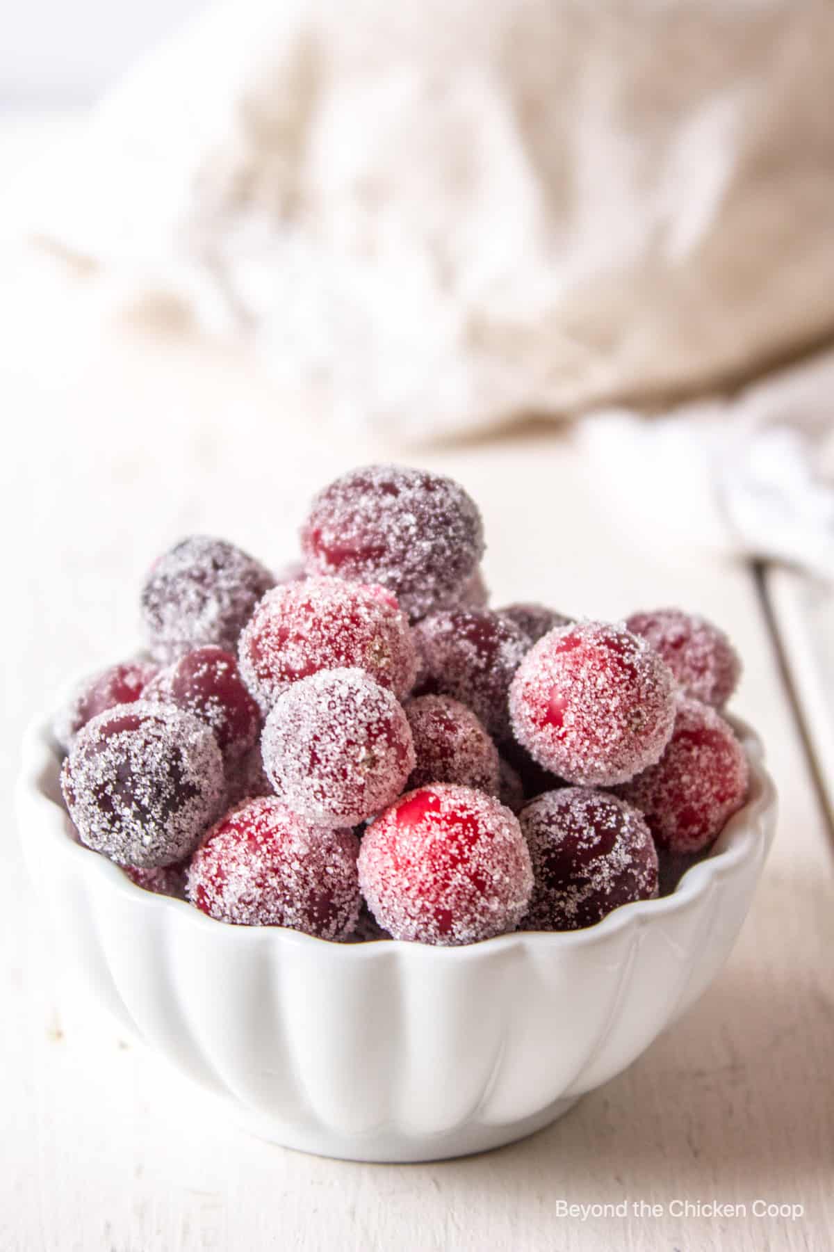 Small red berries covered with sugar.