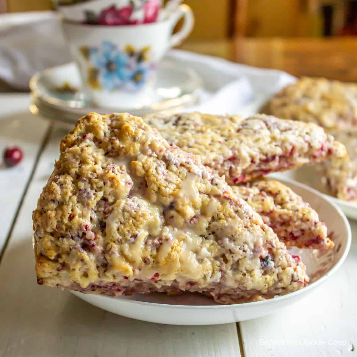 Scones with a light glaze.