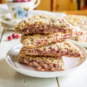 A stack of cranberry scones.