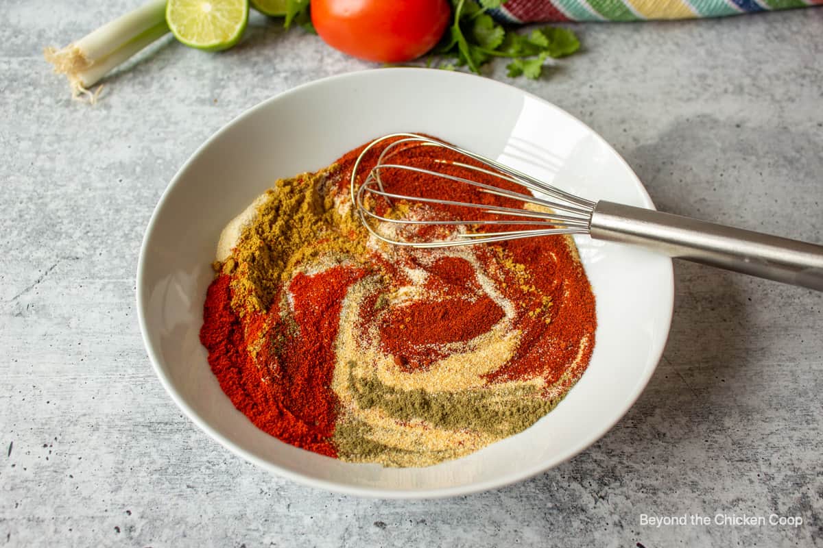 Spices mixed in a bowl. 