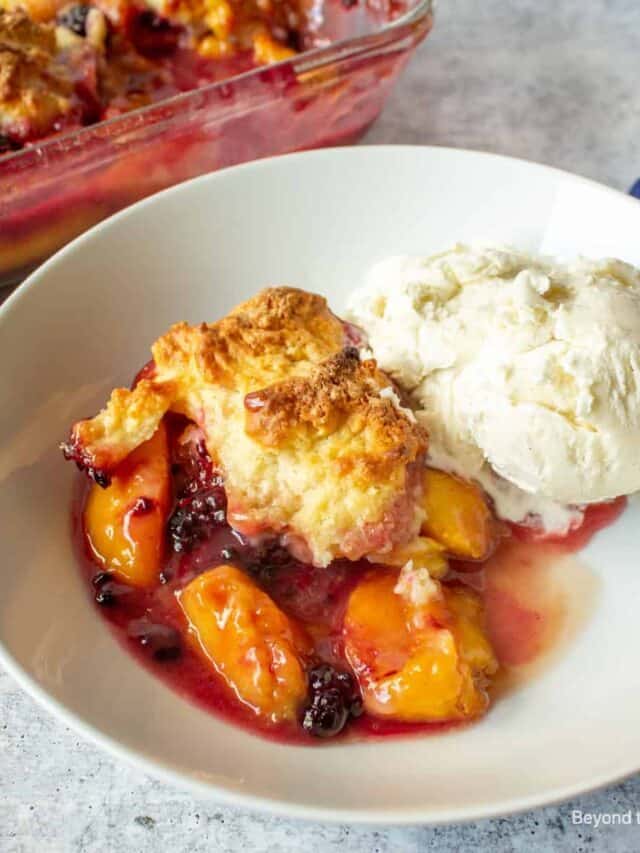 Peach and Blackberry Cobbler