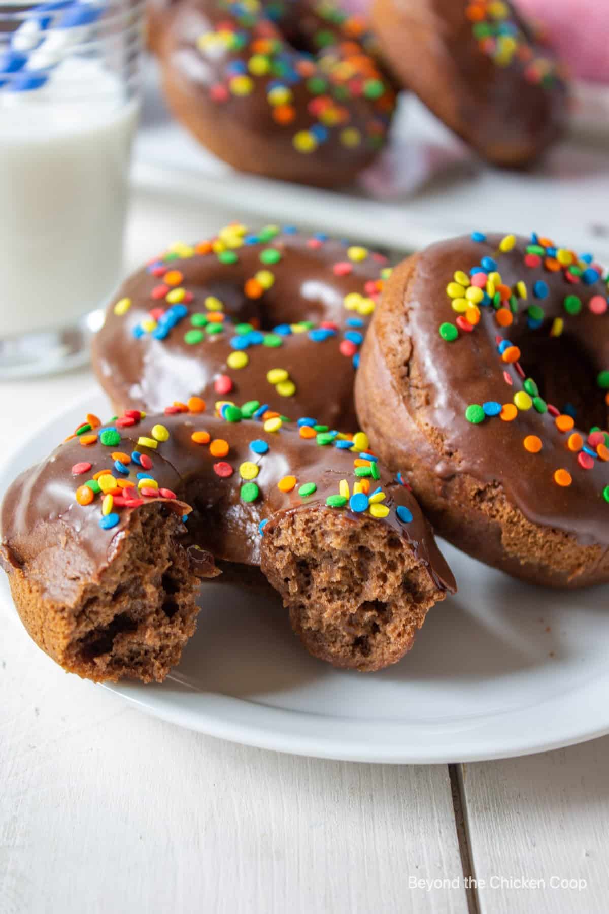 Chocolate covered donuts. 
