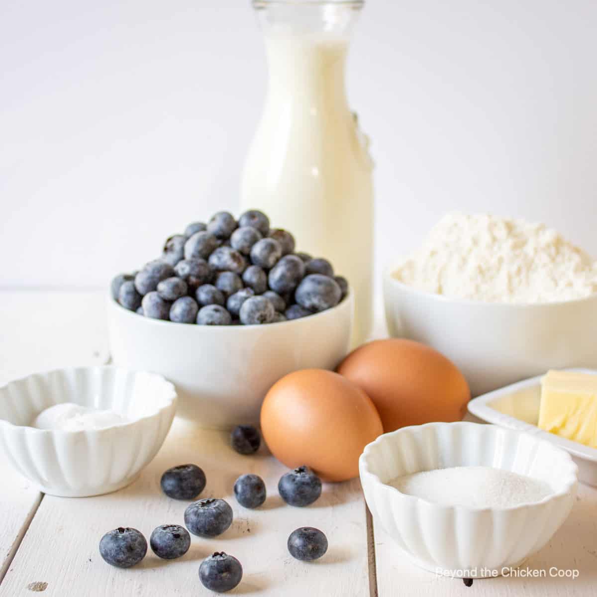 Ingredients for making pancakes.