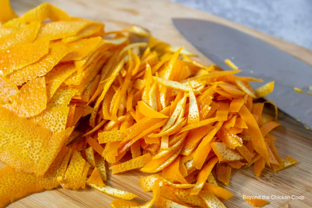 Chopped orange peel.