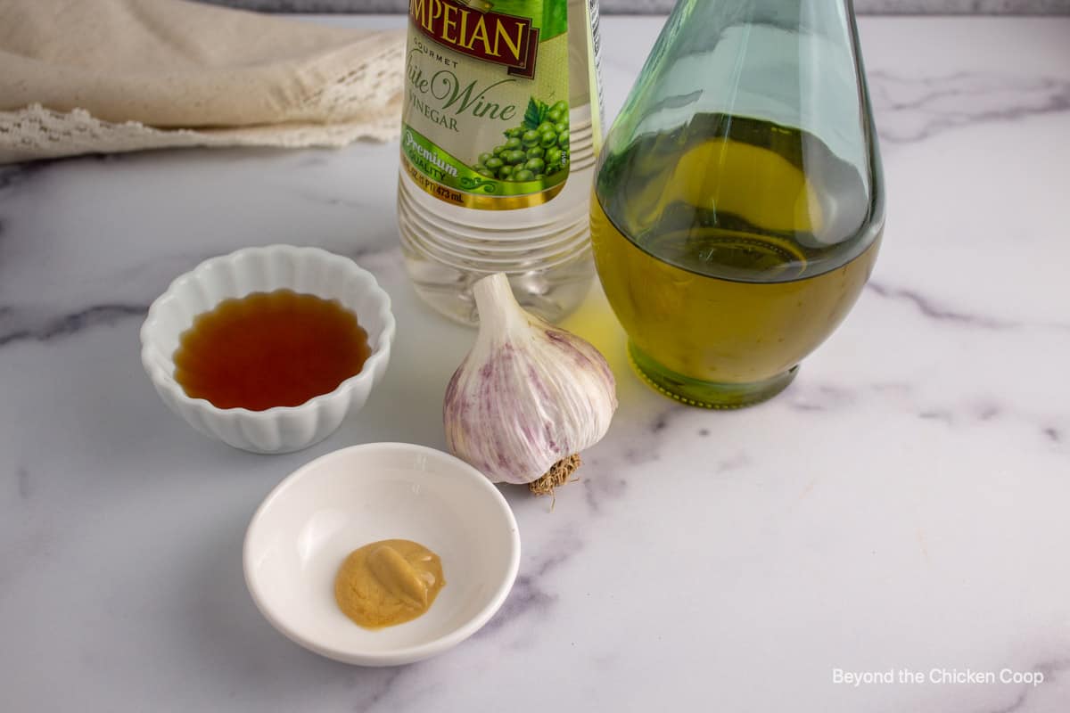 Ingredients for a maple vinaigrette.