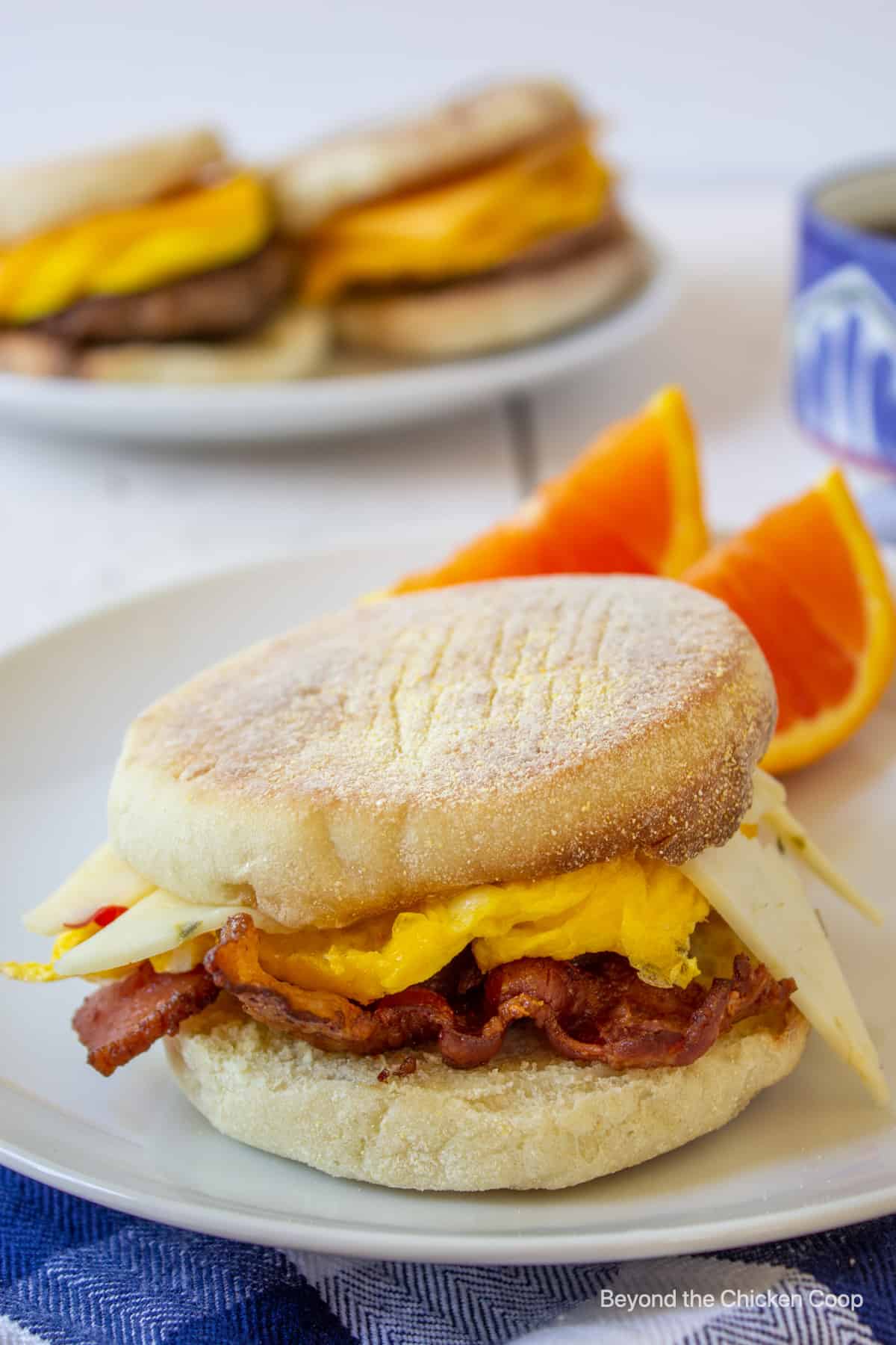 A bacon and egg sandwich.