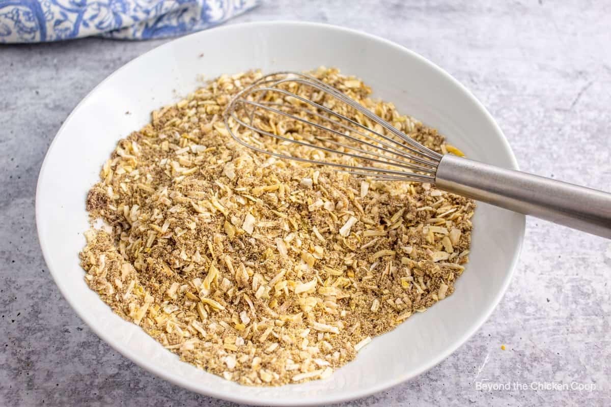 Dried soup mix in a bowl.