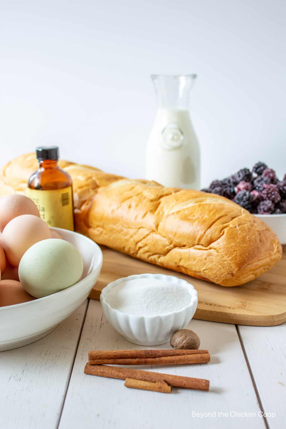 Ingredients for making french toast