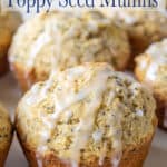 Muffins with poppy seeds and a glaze.