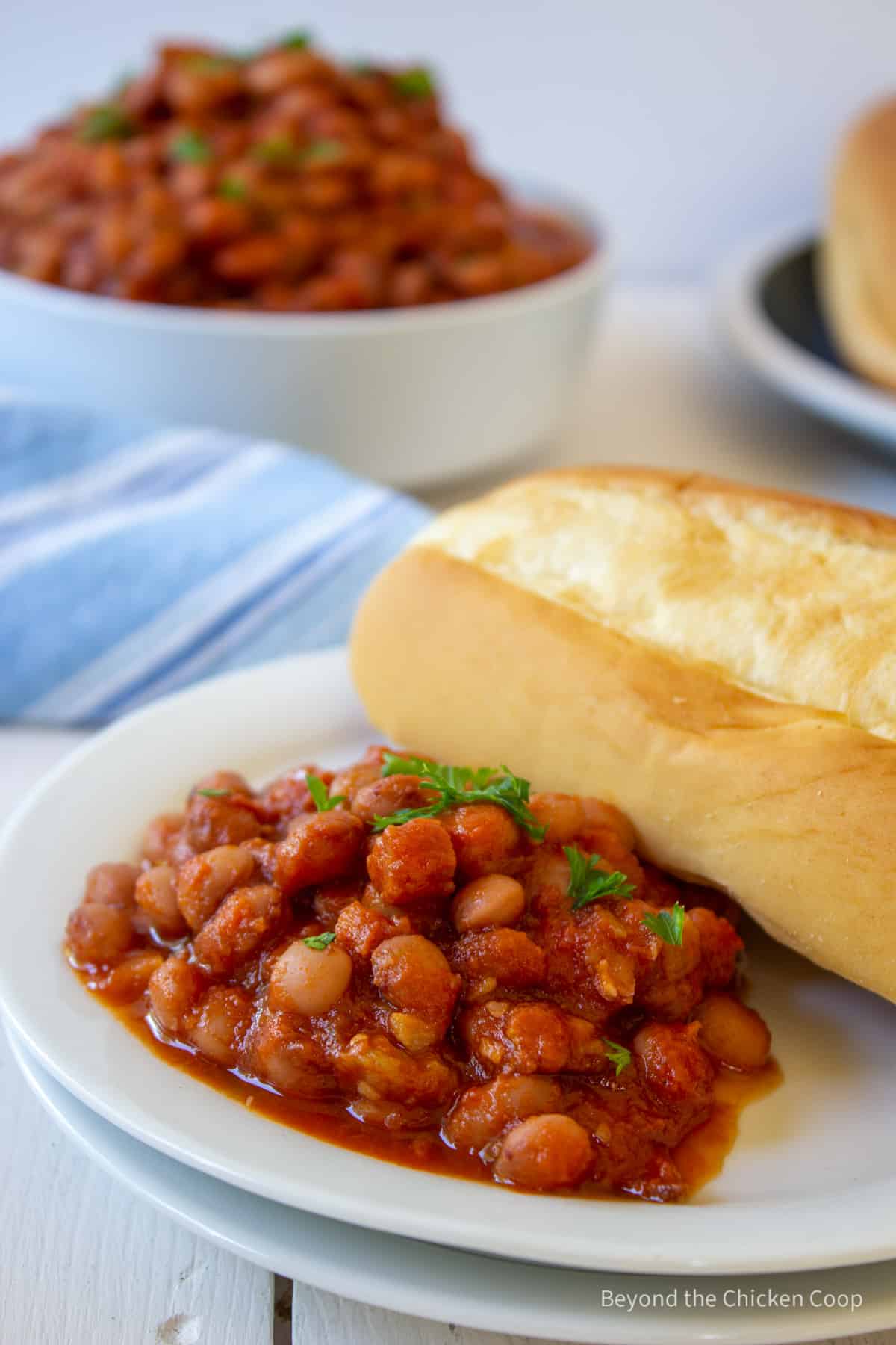 Santa Maria BBQ beans on a plate.