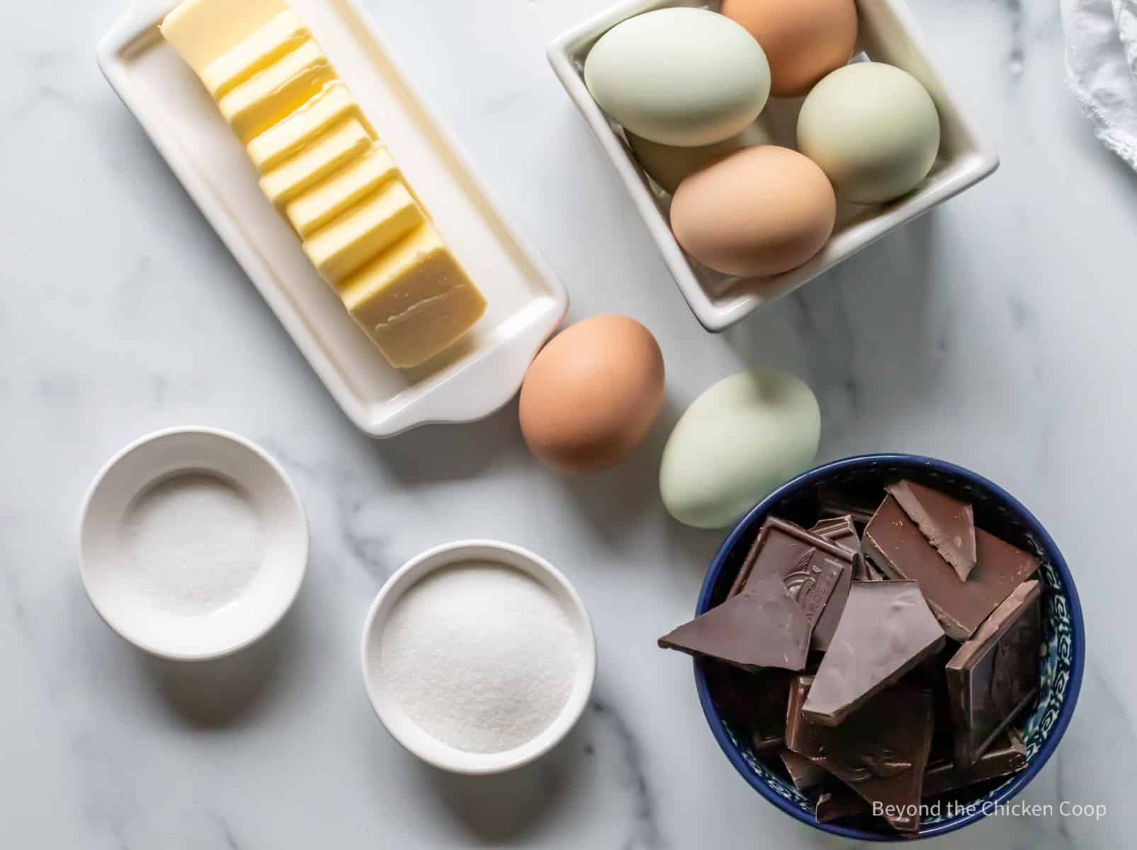 Ingredients for making a cake.