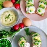 Radishes with eggs and fresh herbs.