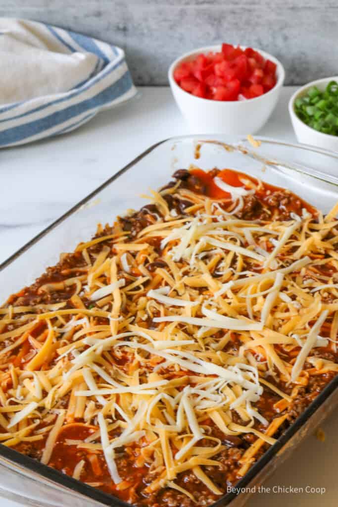 Casserole ready for the oven.