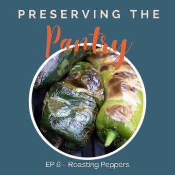 Podcast cover art for episode 6, roasting and freezing chili peppers.