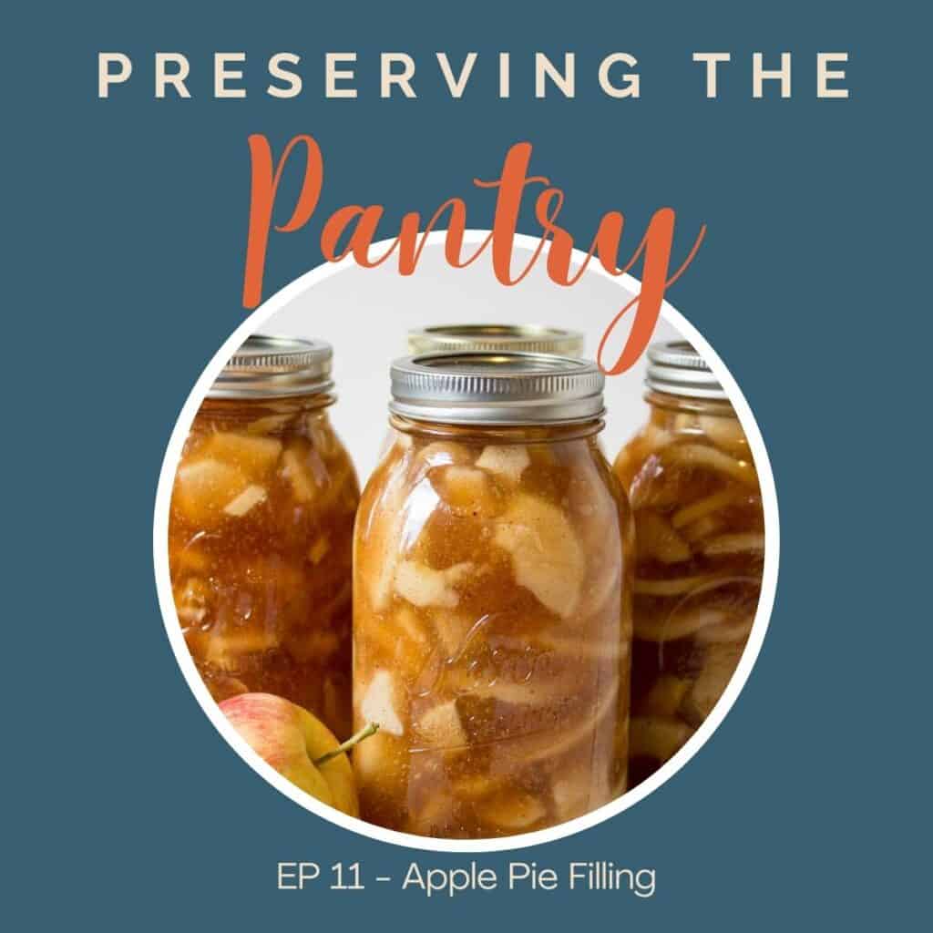 A jar of apple pie filling.