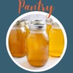 Jars of chicken broth.