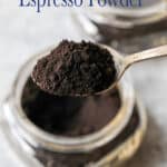 A spoonful of coffee grounds.