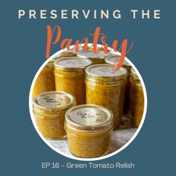 Canning jars filled with a green relish.