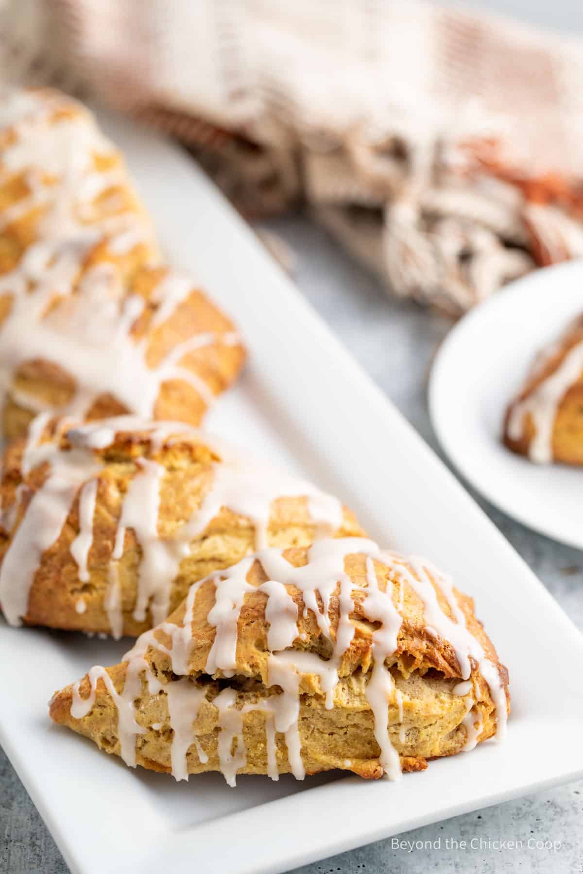 A tray filled with pumpkin scones.