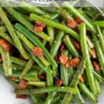 Bacon bits with green beans.