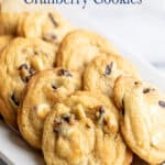 A white platter filled with cookies.