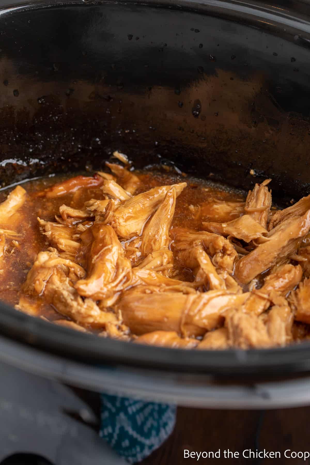 Teriyaki chicken in a crock pot.
