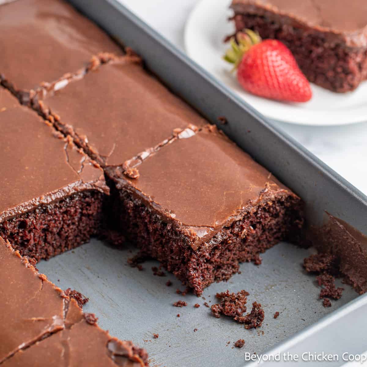 A cake in a cake pan. 