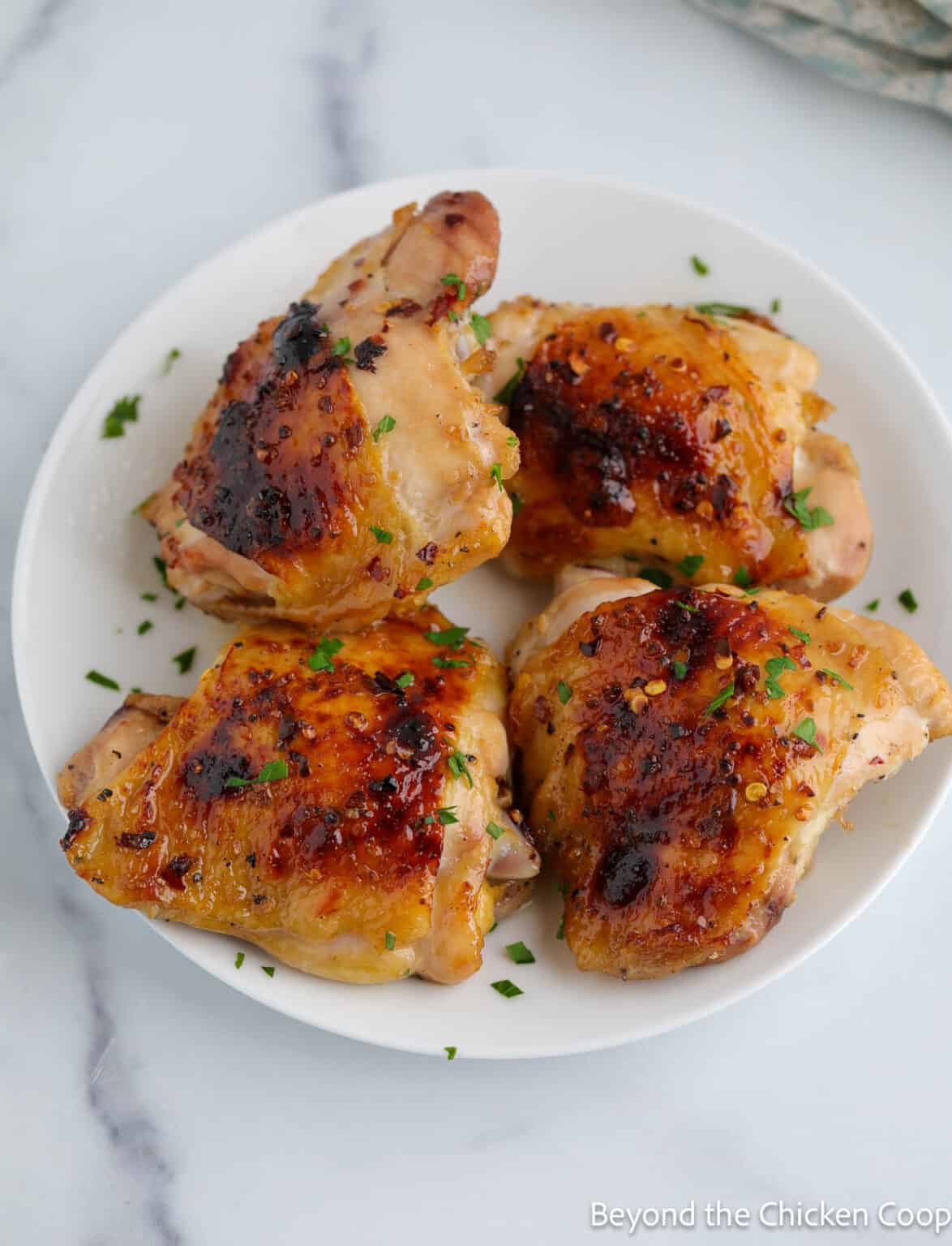 Baked Honey Chicken Thighs - Beyond The Chicken Coop