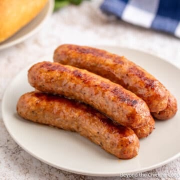 Oven Baked Italian Sausage on a plate.