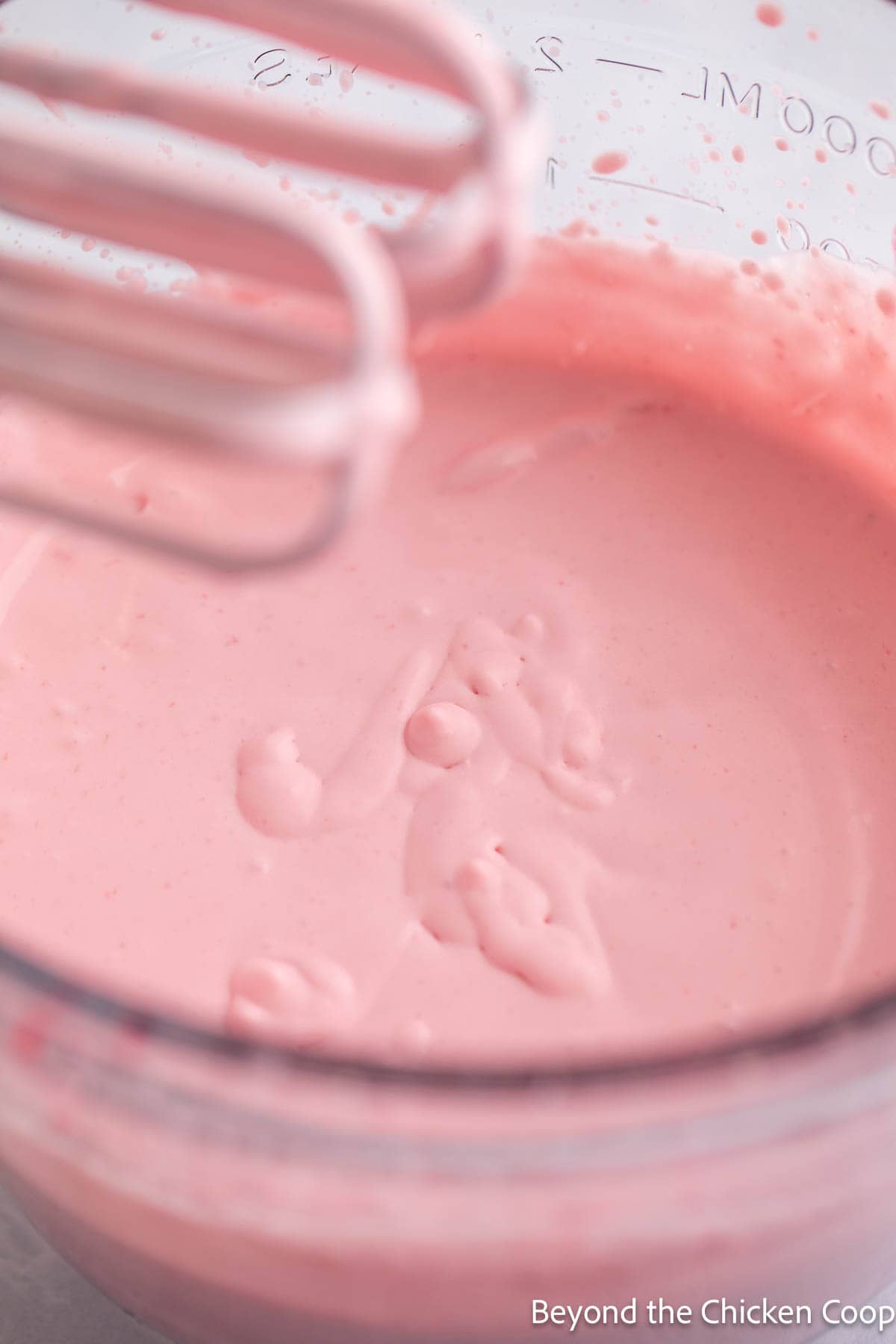 Whipped mousse in a mixing bowl. 