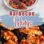Grilled wings with barbecue sauce.