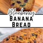 Banana bread with blueberries.