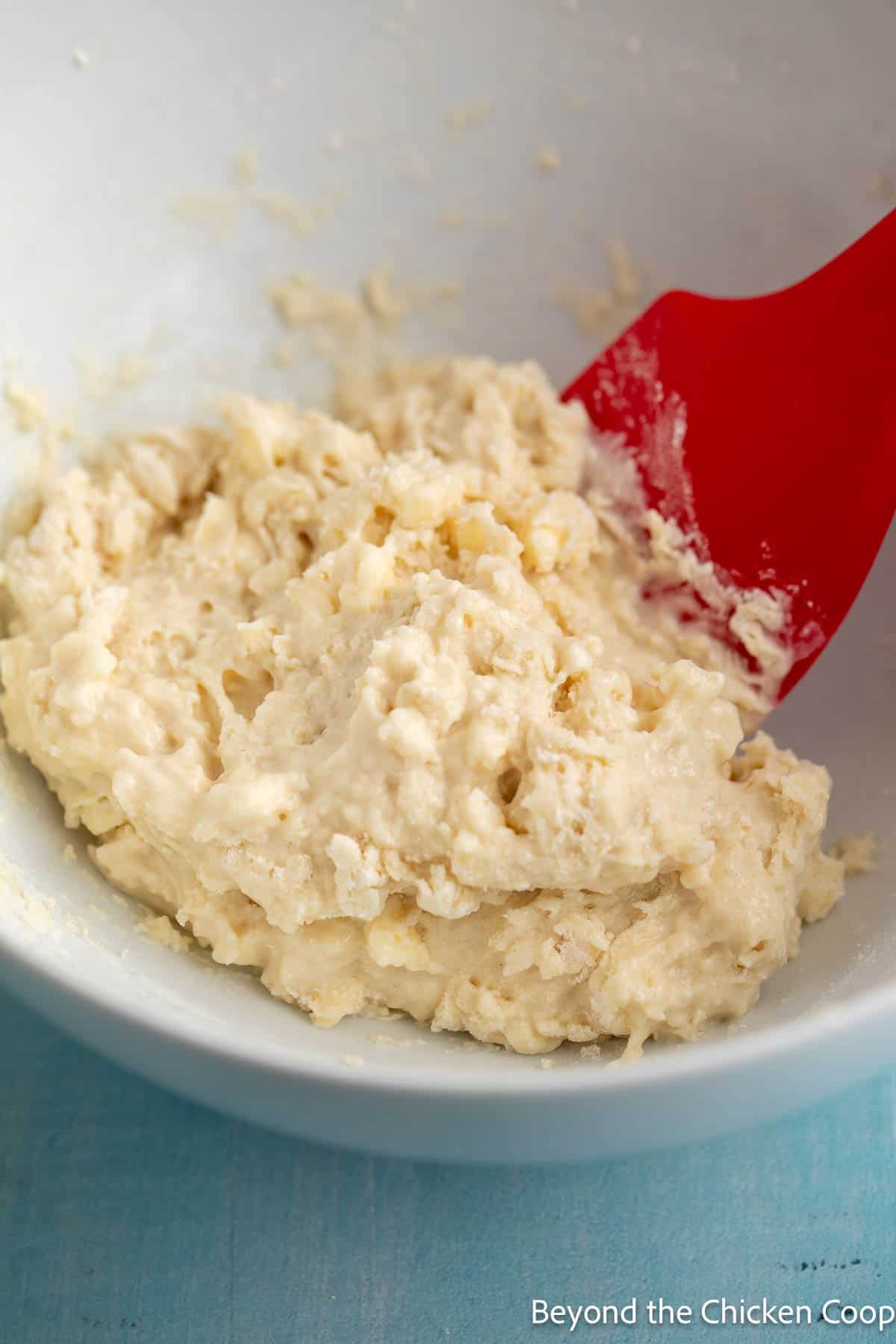 Cobbler topping a white bowl. 