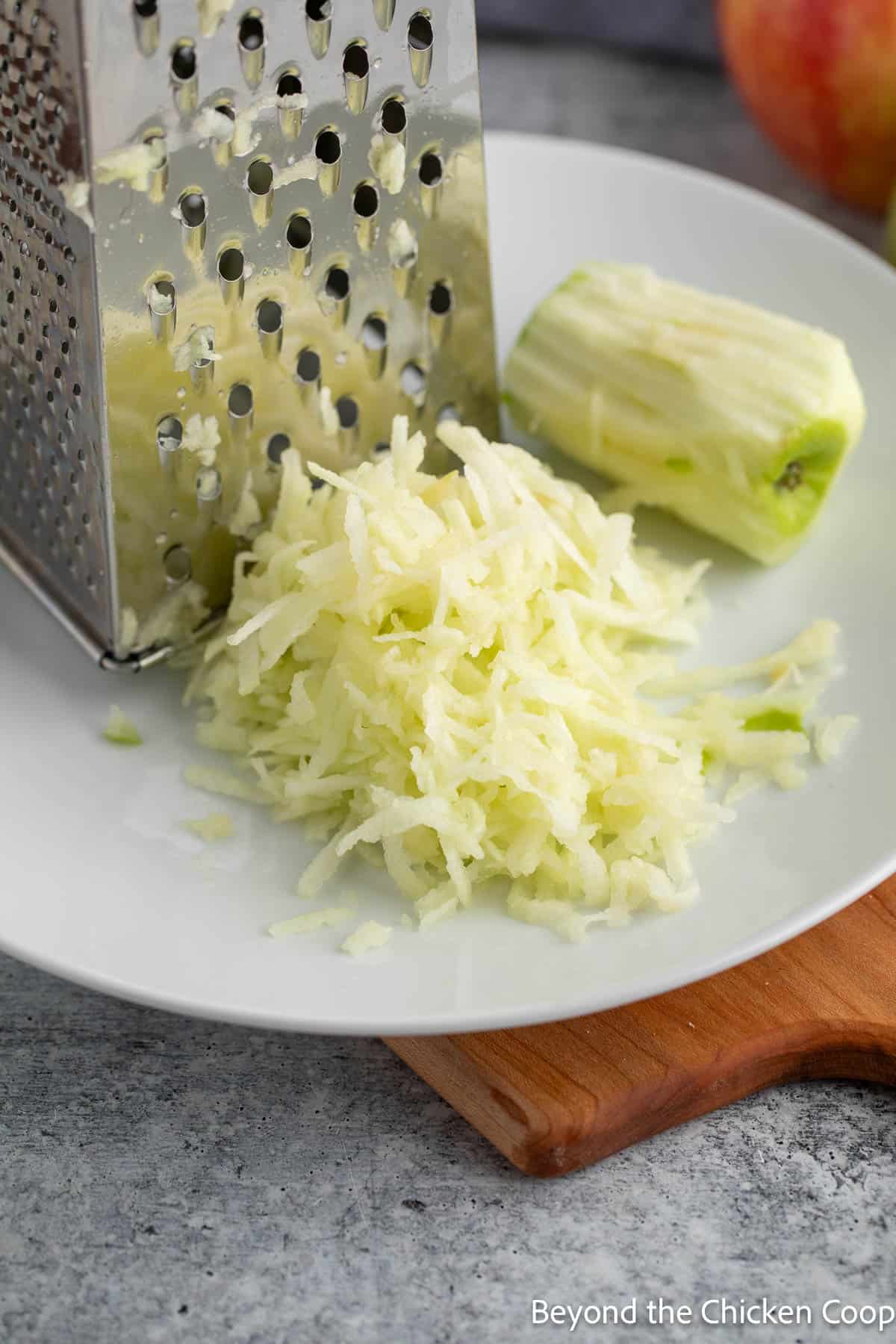 Grated granny smith apple. 