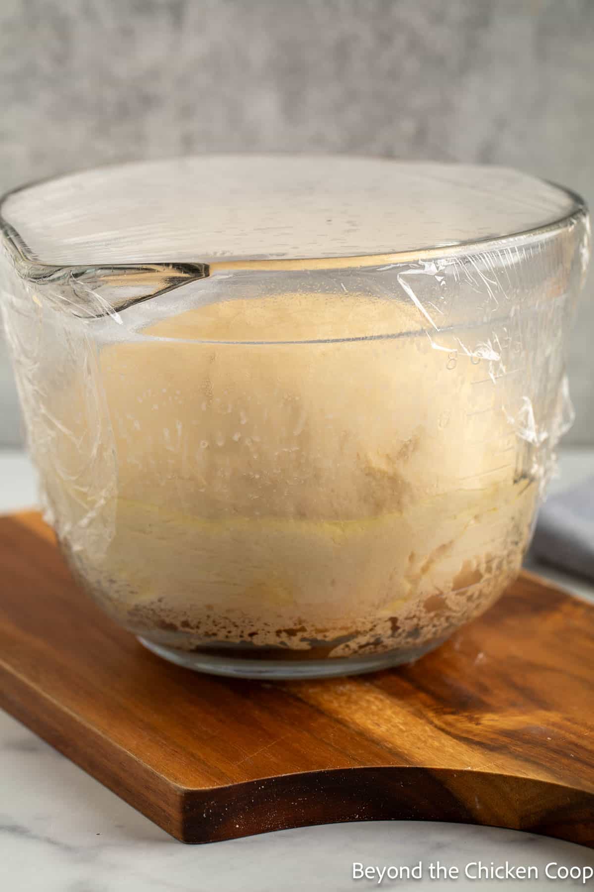 Dough that has doubled in size. 