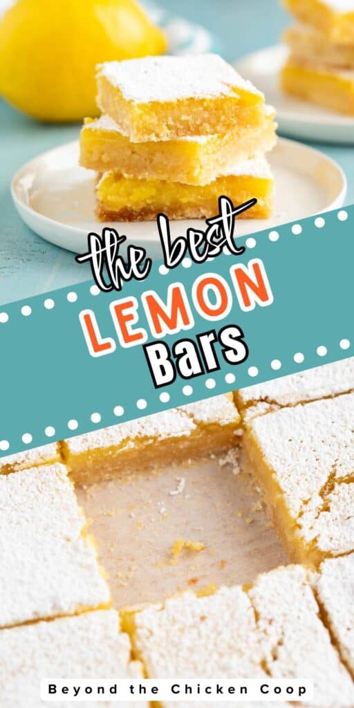 Stacks of lemon bars on a plate.