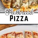 Three different types of pizza sliced.
