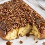 Pecan Sticky Buns on a baking sheet.
