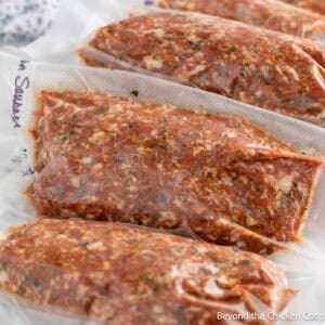 Homemade Italian Sausage in vacuum seal bags.