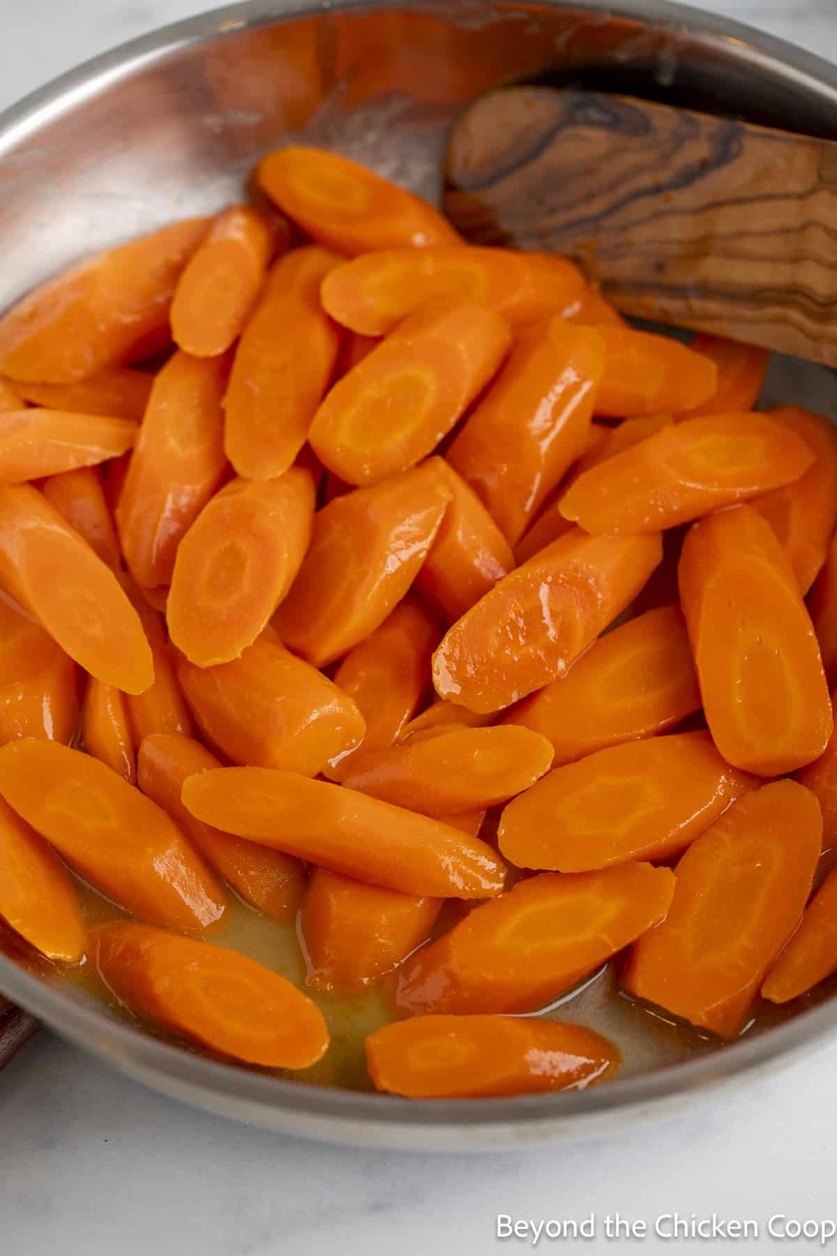 Carrots in a saucepan.