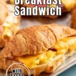 A tray filled with breakfast sandwiches.