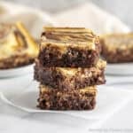 A stack of cheesecake brownies.