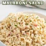 A bowl filled with pasta salad.