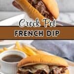 French Dip sandwiches on a tray.
