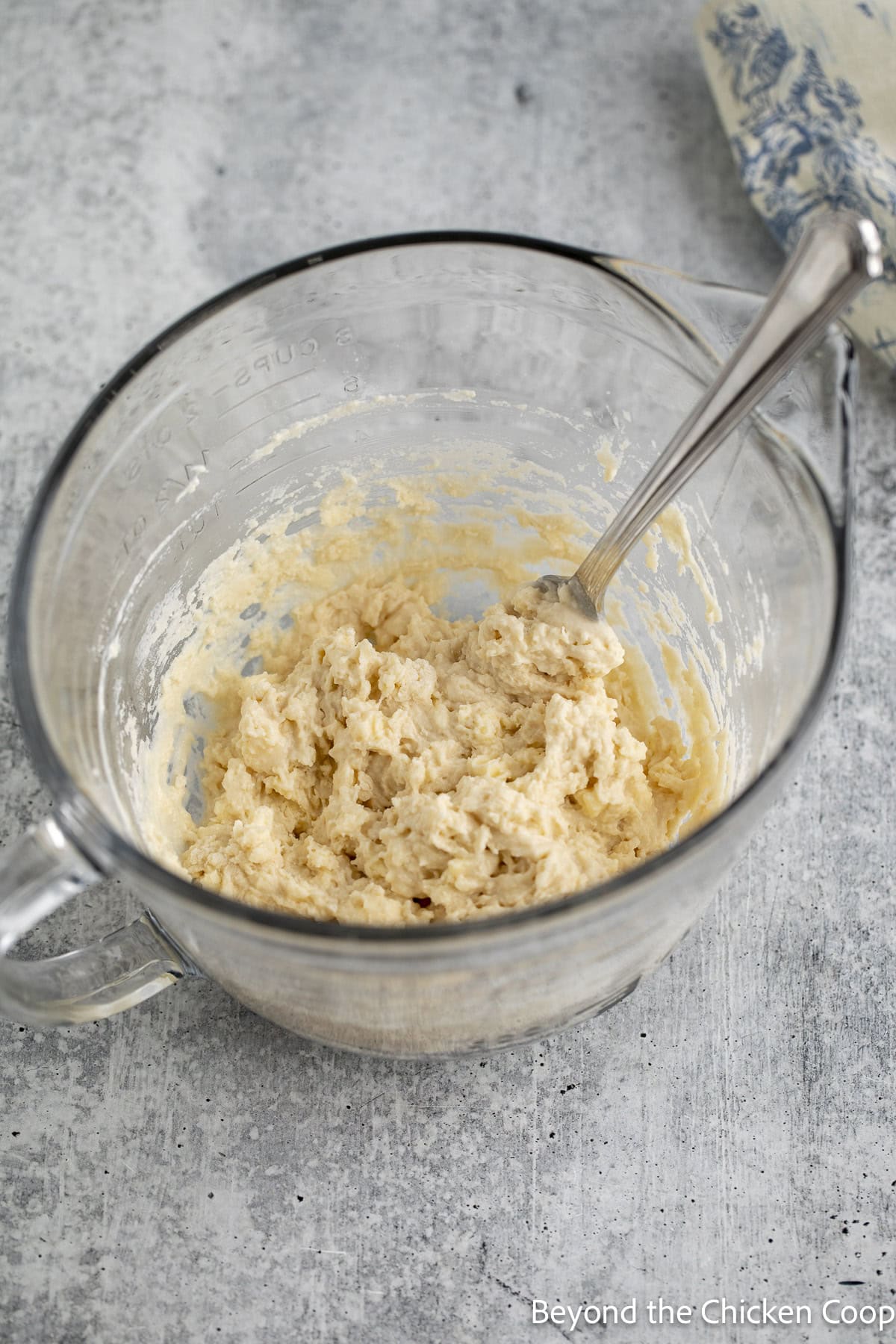 Batter in a glass bowl.