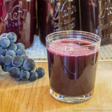 Homemade Grape Juice made from a steam juicer.